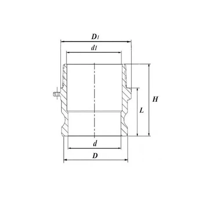 Камлок алюминиевый тип F ниппель, наруж. резьба BSP 1 1/2", TL150FAL TITAN LOCK