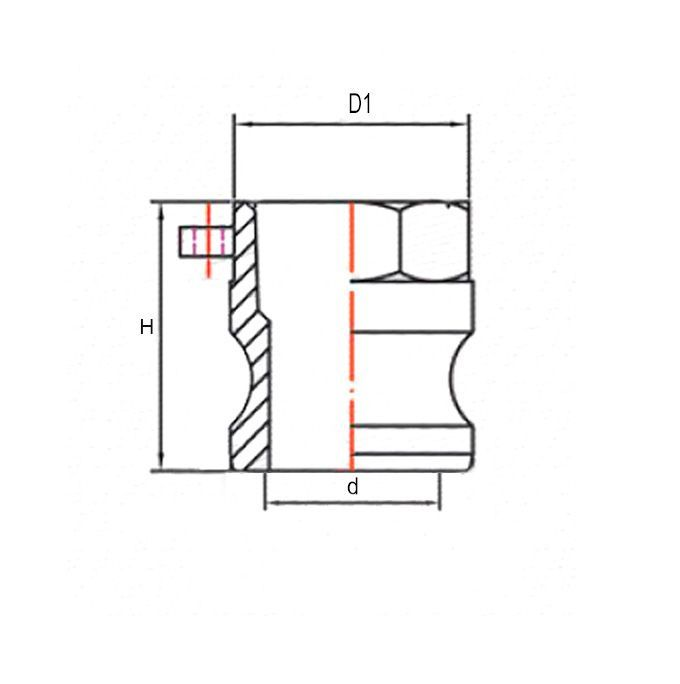 Камлок алюминиевый тип А серия "EcoLine" ниппель, внутр. резьба BSP 3", TL300AAL-EL TITAN LOCK