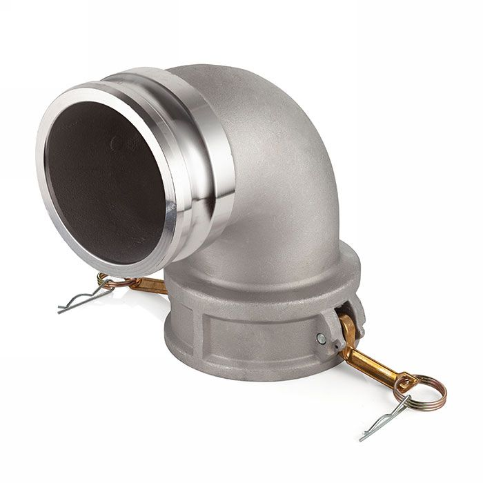 Камлок алюминиевый тип DА (переходник 90° розетка 4" х ниппель 4"), TL400DAAL90 TITAN LOCK