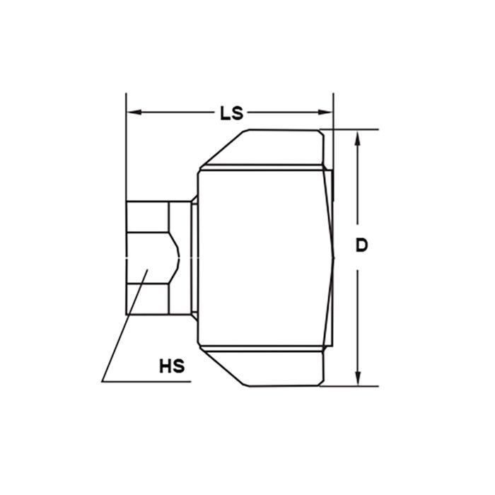 1 1/2in, БРС серия G (WS) резьбовая, розетка с крыльчатой гайкой, нерж.сталь 304 TL12GFS TITAN LOCK