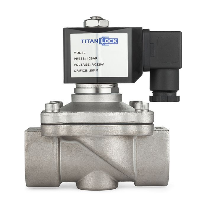 Соленоидный клапан нормально-закрытый, прямого действия, 220В, PN10, Нерж.304/FKM, DN15, TLSC15/10FK